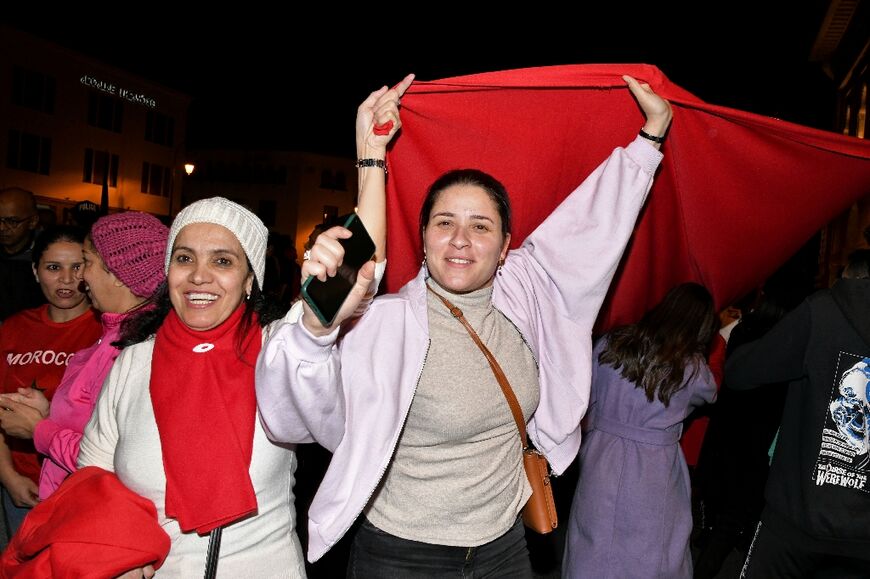 Crowds in Morocco cheered their team to victory over Spain at the football World Cup in Qatar