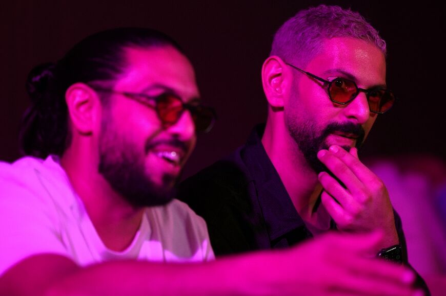 Saudi Hassan (L) and Abbas Ghazzawi, the Dish-Dash DJs