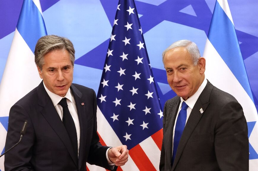 US Secretary of State Antony Blinken and Israeli Prime Minister Benjamin Netanyahu give a joint news conference in Jerusalem