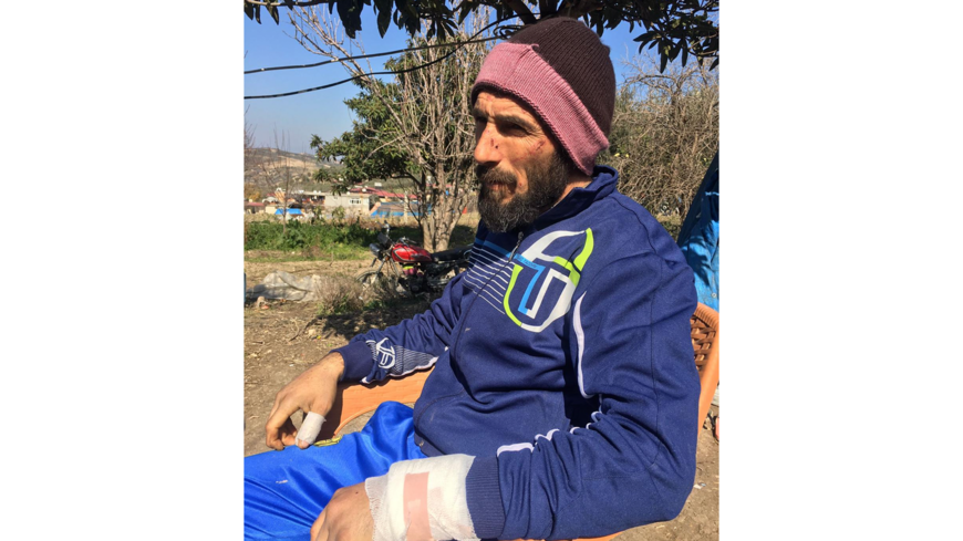 Sabri Guresci is recovering from his assault in a gendarmerie station in Alrinozu district in Hatay province. (Image courtesy of the Guresci family)