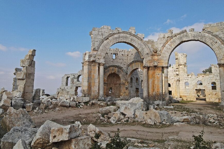 Syria's Cathedral of Saint Simeon Stylite, in Aleppo province, was badly damaged in the earthquake 
