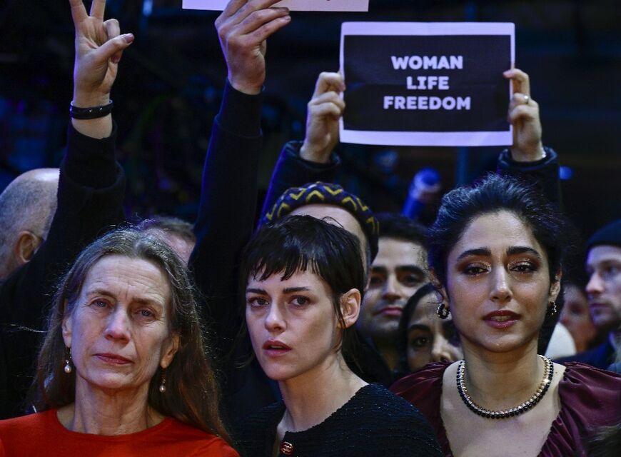 A red carpet protest for Iran at the Berlin Film Festival, where 'Seven Winters in Tehran' was premiered