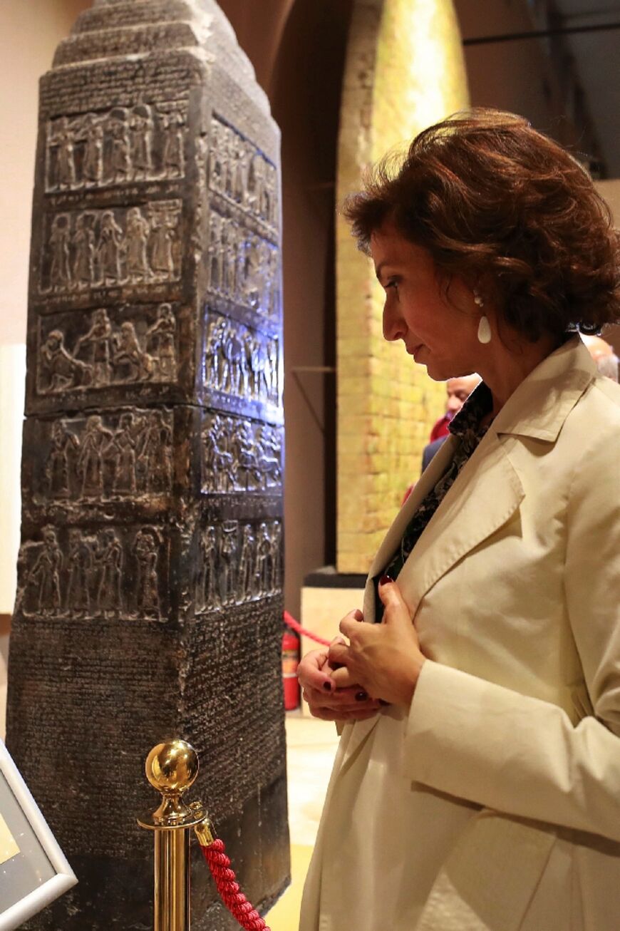 UNESCO Director-General Audrey Azoulay tours the reopened national museum in Baghdad 