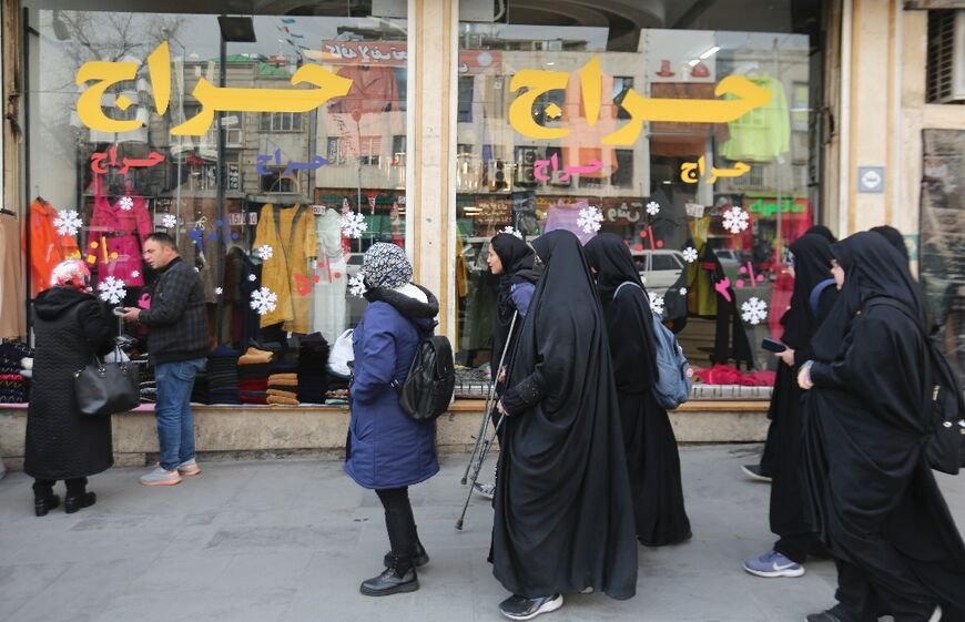 Iranian women shop at the bazaar of Tajrish in northern Tehran 