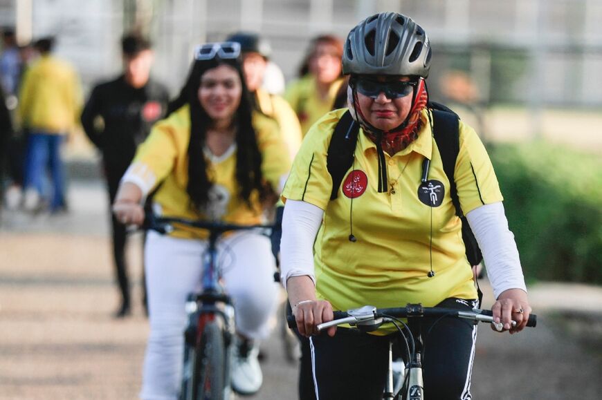 Mother of three Suad al-Jawhari, 53, grew up during the Iran-Iraq war of the 1980s and has tried to bring more joy to women and children today, by setting up an amateur cycling team