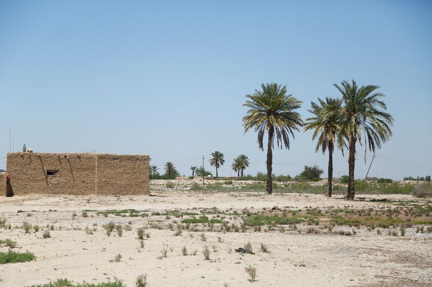 Haydar Mohamed's village of Al-Khenejar where, he says, 'water shortages have impacted farmland and livestock'