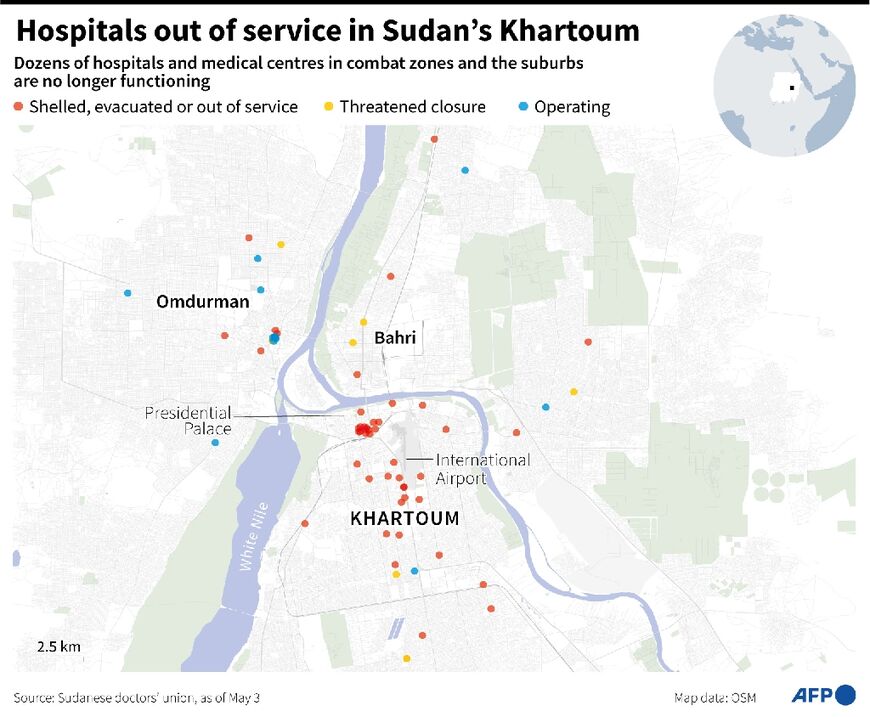 Hospitals out of service in Sudan’s Khartoum