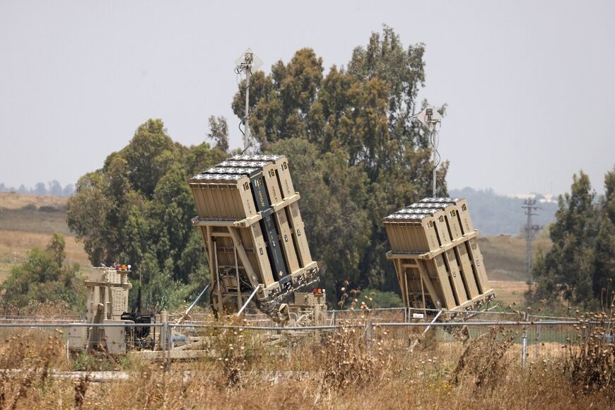Israel's Iron Dome air defence system, seen in the southern city of Sderot on May 9, 2023, following early morning Israeli air strikes on Gaza