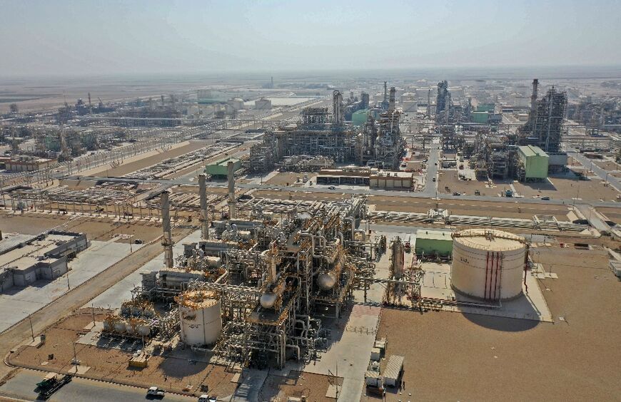 An oil refinery on the outskirts of Karbala, Iraq -- the country's oil income enables it to fund reconstruction