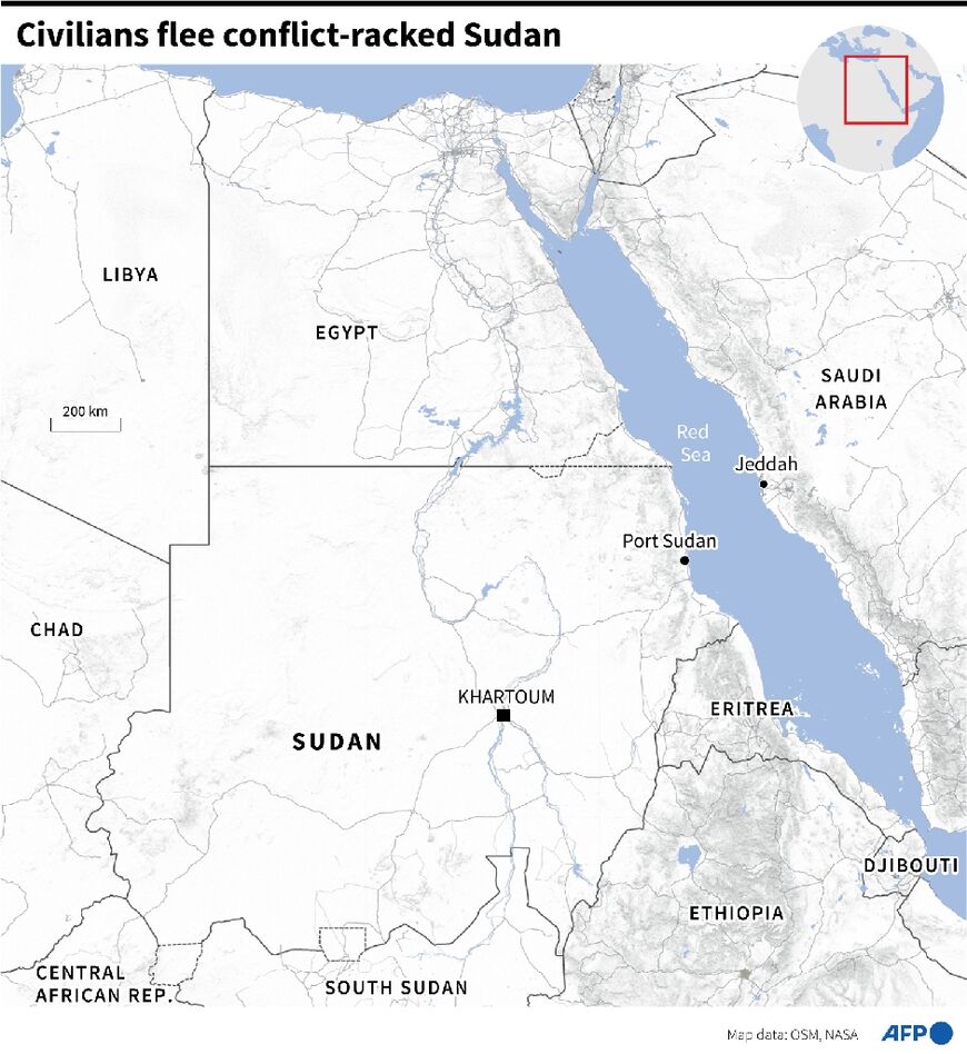 Civilians flee conflict-racked Sudan
