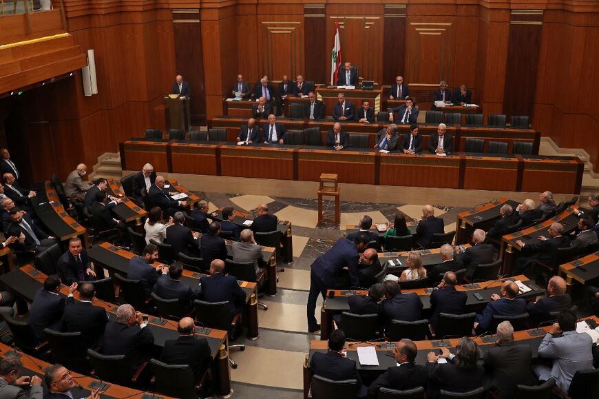 Lebanese MPs attend the 12th parliamentary session to elect a new president