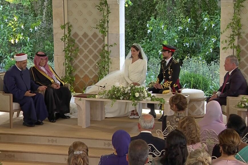 The king's eldest son and Al Seif, both aged 28, tied the knot at a ceremony attended by their families and 140 guests, including US First Lady Jill Biden and the Prince and Princess of Wales