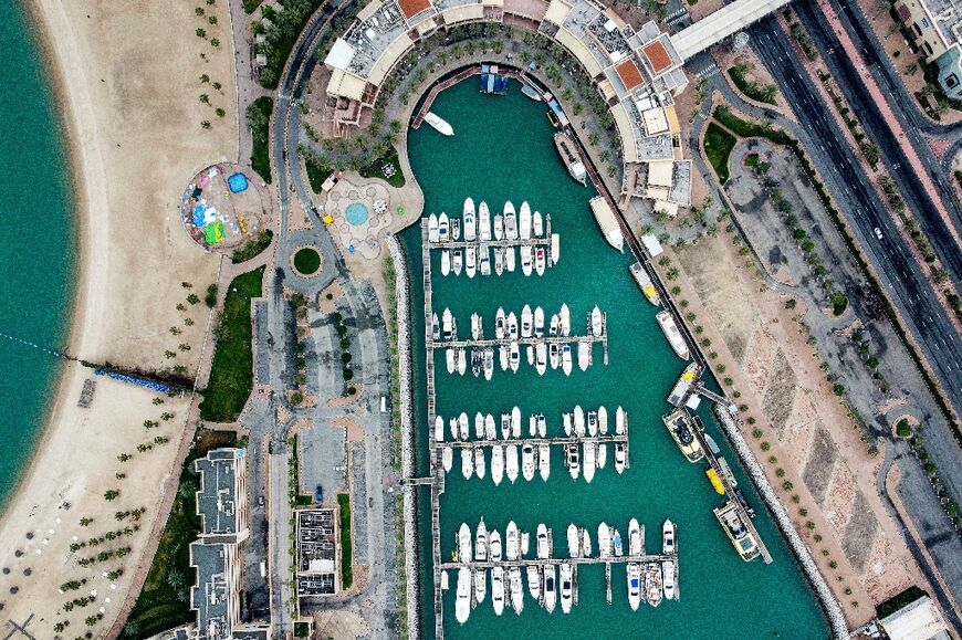 Kuwait City's Marina harbour seen on April 13, 2023