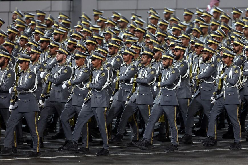 Saudi security forces held a military parade ahead of the pilgrimage