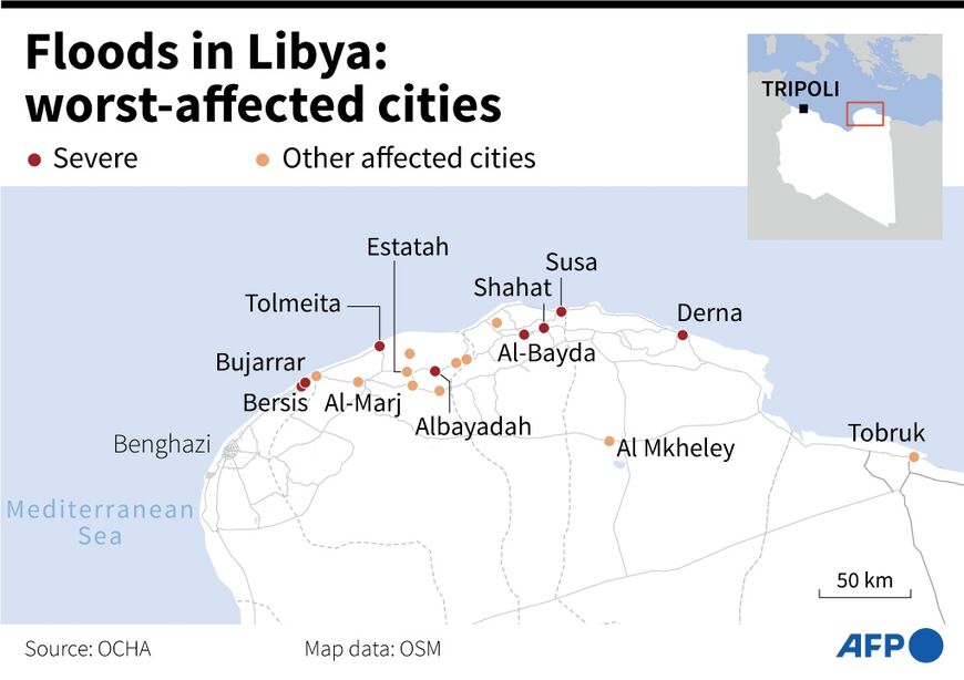 Floods in Libya: worst-affected cities