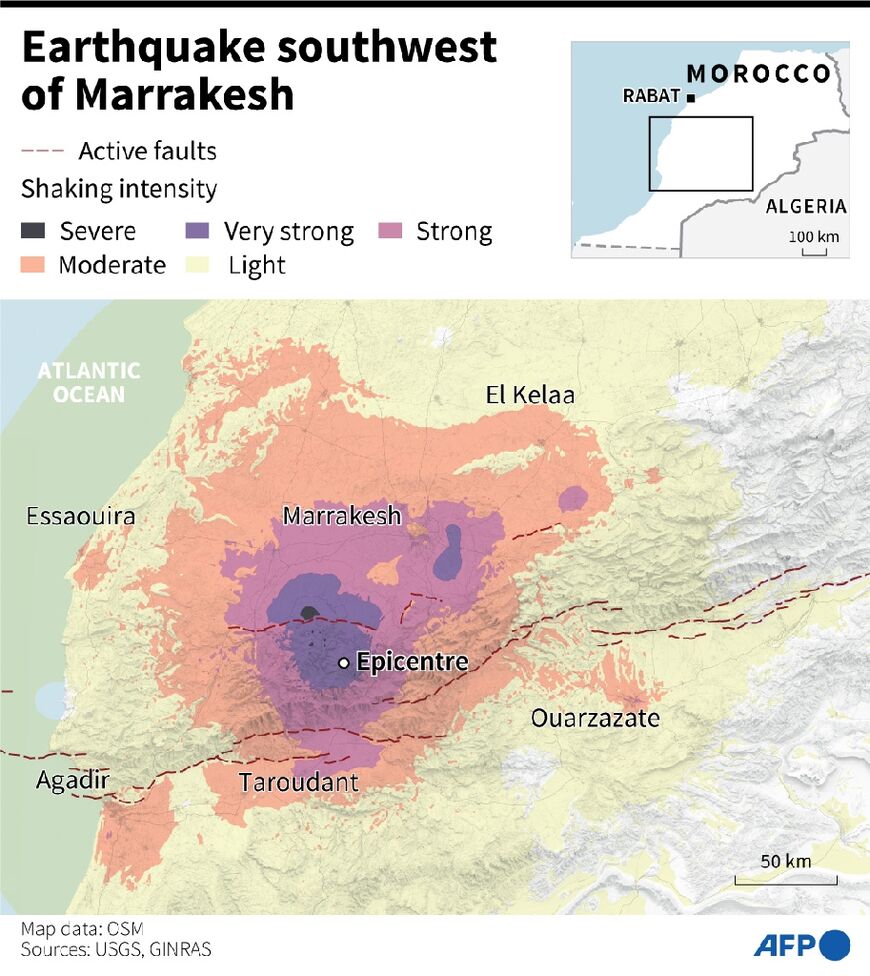 Earthquake southwest of Marrakesh