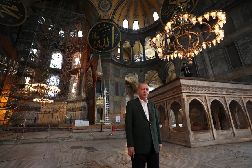 President Recep Tayyip Erdogan has been condemned for converting ancient churches into mosques