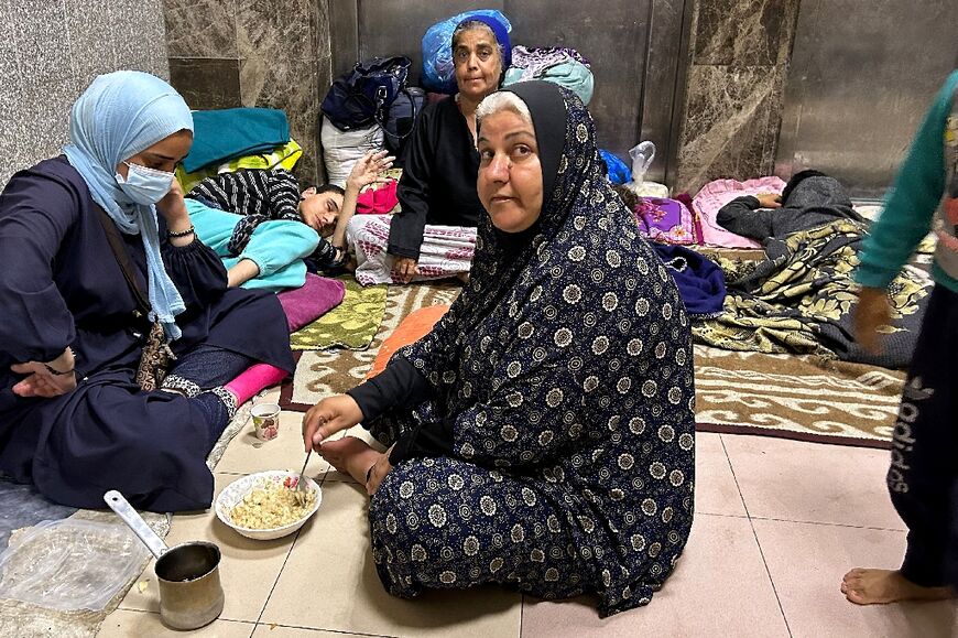 Hundreds of internally displaced Palestinians have taken shelter at Al-Shifa hospital in Gaza City