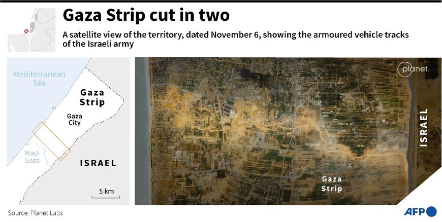 Gaza Strip cut in two