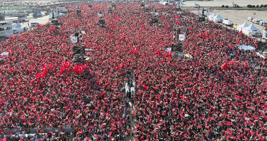 Turkish President Recep Tayyip Erdogan headed a massive pro-Palestinian rally in Istanbul last week