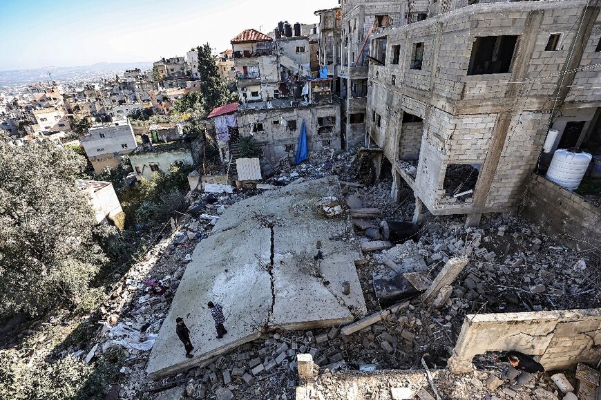Damage from an Israeli army operation in Jenin refugee camp in the West Bank