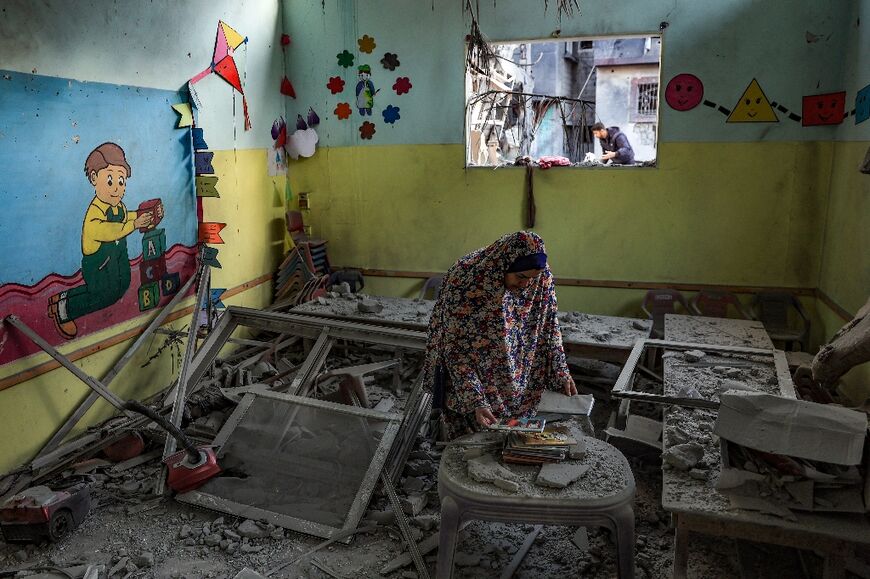 A kindergarten hit by Israeli bombing in Rafah 