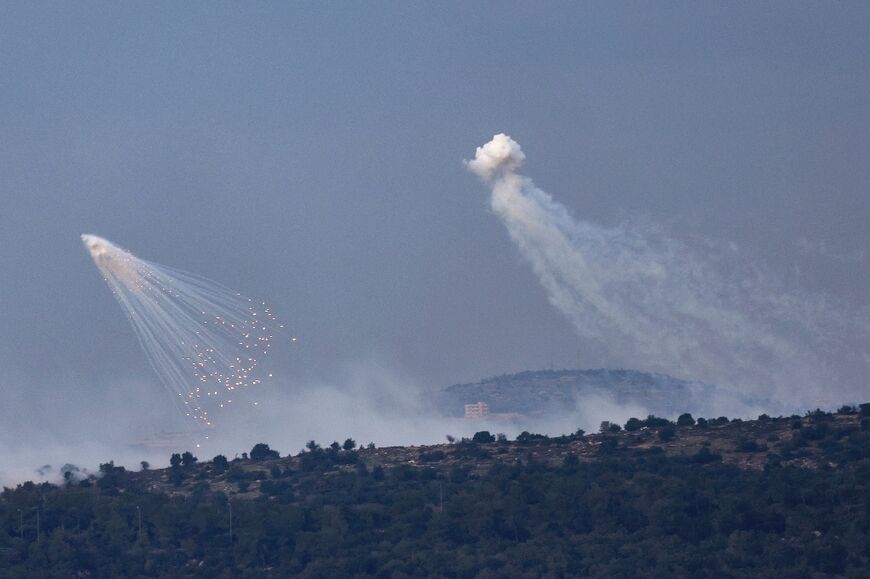 Shells explode over hills in southern Lebanese amid cross-border clashes with Israel 