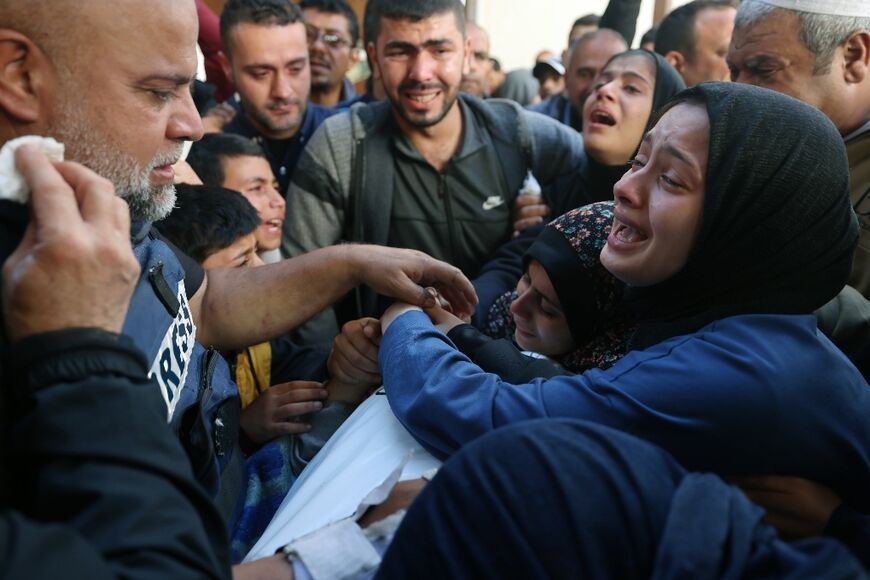 The funeral of Hamza Wael Dahdouh, a journalist with the Al Jazeera television network, who was killed in a reported Israeli air strike in Rafah in the Gaza Strip on January 7, 2024