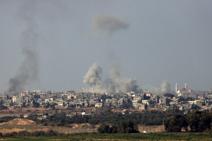 Amoke billowing over central Gaza following Israeli strikes