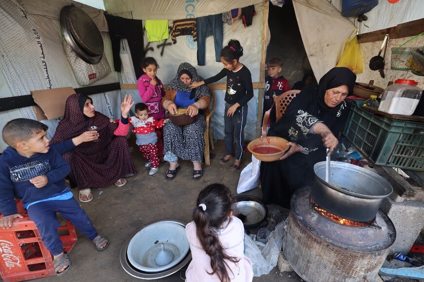 Displaced Gazans are living in makeshift accomodation