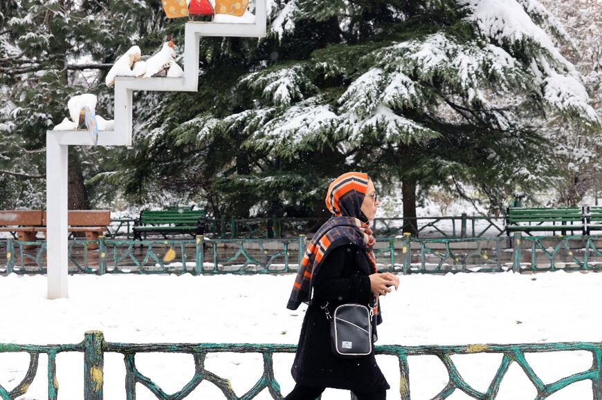 Winter snow has blanketed Tehran and other parts of Iran
