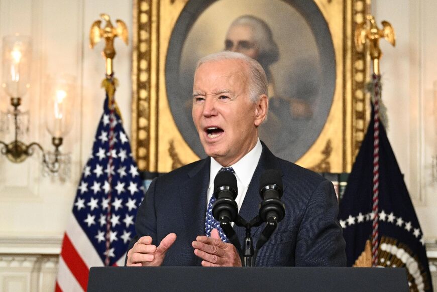 US President Joe Biden answers questions about Israel on February 8