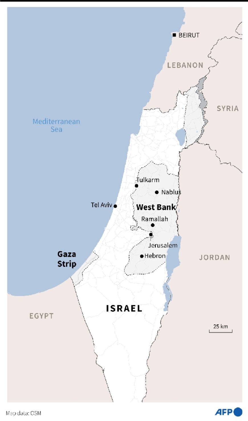 Map of Israel and the Palestinian territories
