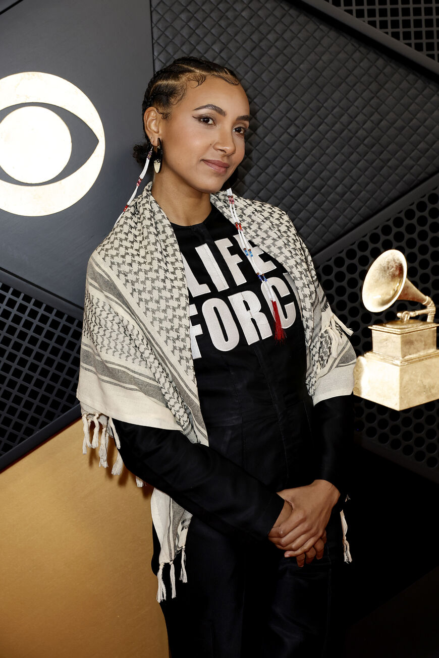 LOS ANGELES, CALIFORNIA - FEBRUARY 04: (FOR EDITORIAL USE ONLY) Esperanza Spalding attends the 66th GRAMMY Awards at Crypto.com Arena on February 04, 2024 in Los Angeles, California. (Photo by Frazer Harrison/Getty Images)