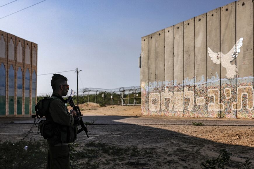 The barrier dividing Israel and Gaza at Netiv Haasara