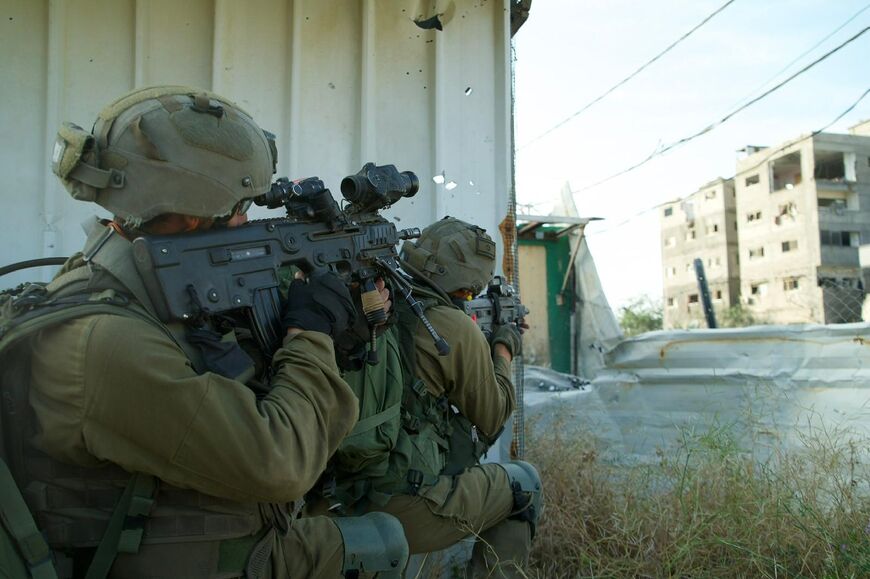 A picture released by the Israeli Army shows its soldiers operating in the Gaza Strip