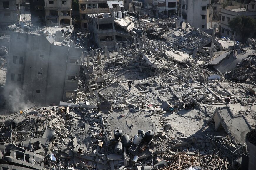 The remains of Al-Shifa hospital in Gaza after an Israeli offensive, seen on April 1, 2024 