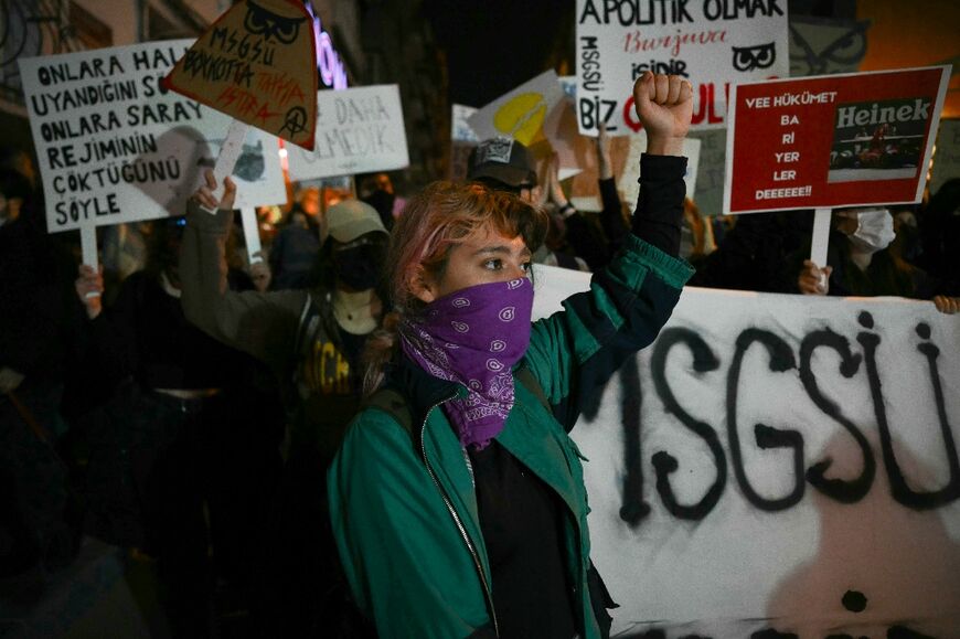 The crackdown has forced many student protesters to cover their faces for fear of reprisals 