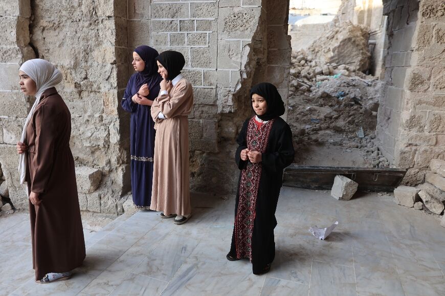 Gaza's historic Omari Mosque is now rubble-strewn after being damaged in the fighitng