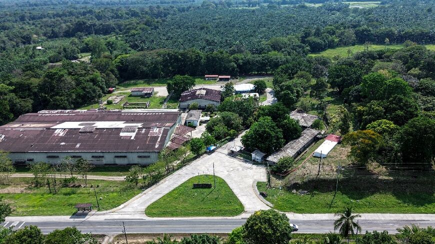 Aerial view of the migrant detention facility in southern Costa Rica where around 200 migrants from Asia, Africa, the Middle East and Eastern Europe are being held after being expelled from the United States
