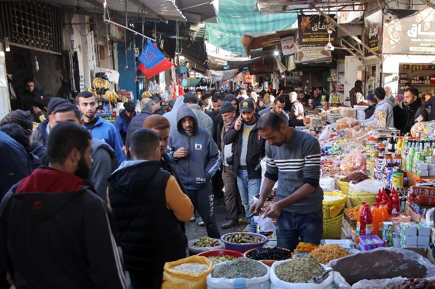 The old Zawiya market of Gaza City on the first day of the holy fasting month of Ramadan, and the day the first phase of a truce between Israel and Hamas was to expire