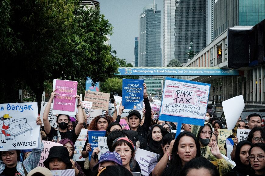 The Indonesian Women's Alliance organised a march for labour rights, gender equality and protection in Jakarta, Indonesia