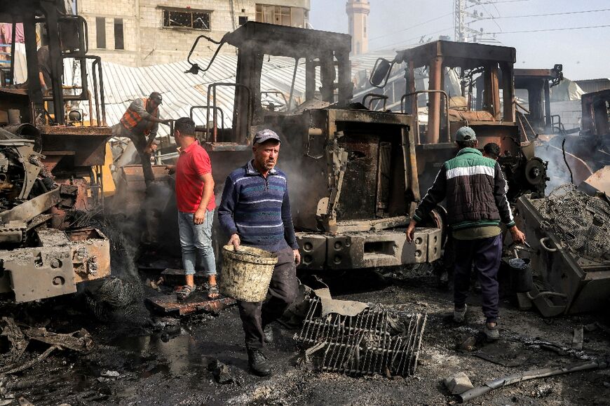 Israel destroyed dozens of bulldozers on Tuesday which it said were used for "terror purposes" but which Gaza's civil defence agency said were needed to rescue people
