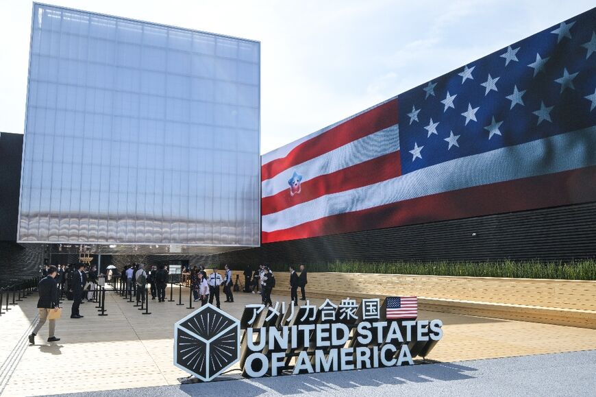 The USA pavilion is pictured during a media preview day for the 2025 World Expo