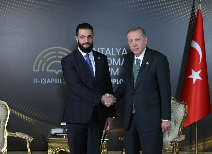 The Turkish presidency shared a photo of Erdogan and Syria's new leader Ahmed al-Sharaa