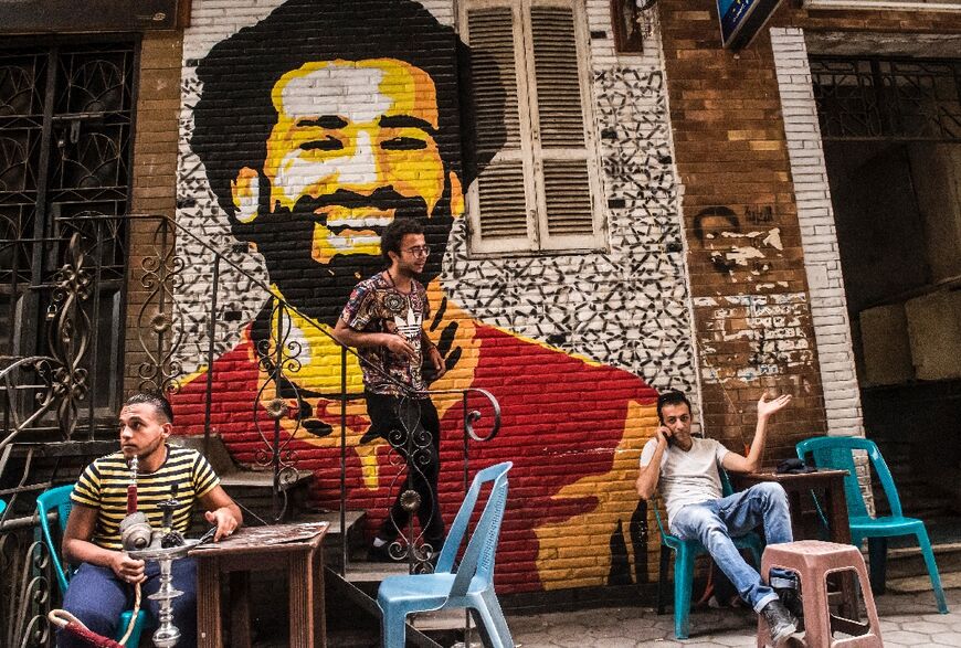 A mural of Mohamed Salah emblazoned on a wall in Egypt's capital Cairo