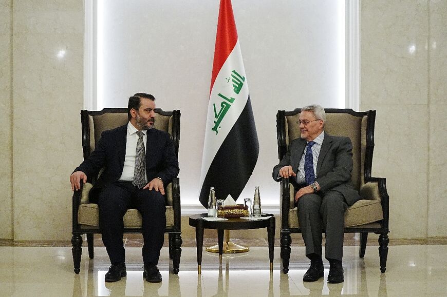 Syria was represented at the summit by Foreign Minister Asaad al-Shaibani, pictured here on the left