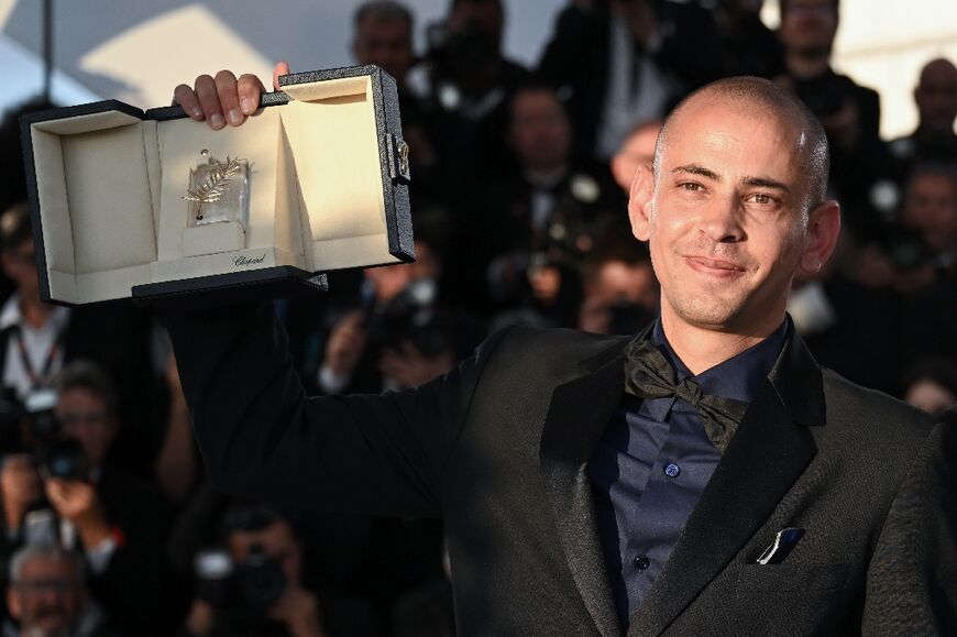 Palestinian director Tawfeek Barhom spoke up about the war in Gaza after receiving his prize