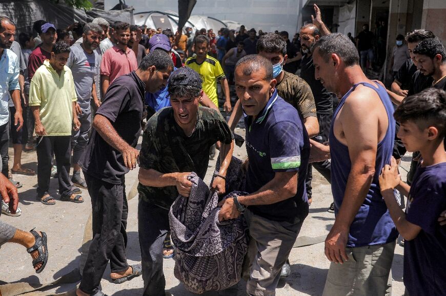 An Israeli strike hit an UNRWA school in northern Gaza