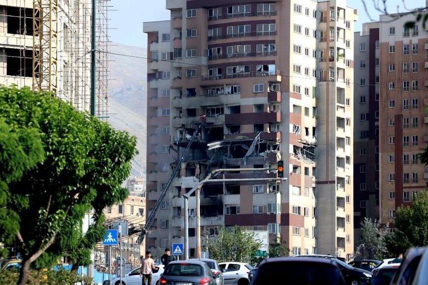 A Tehran buildimg damaged in an Israeli strike on June 13